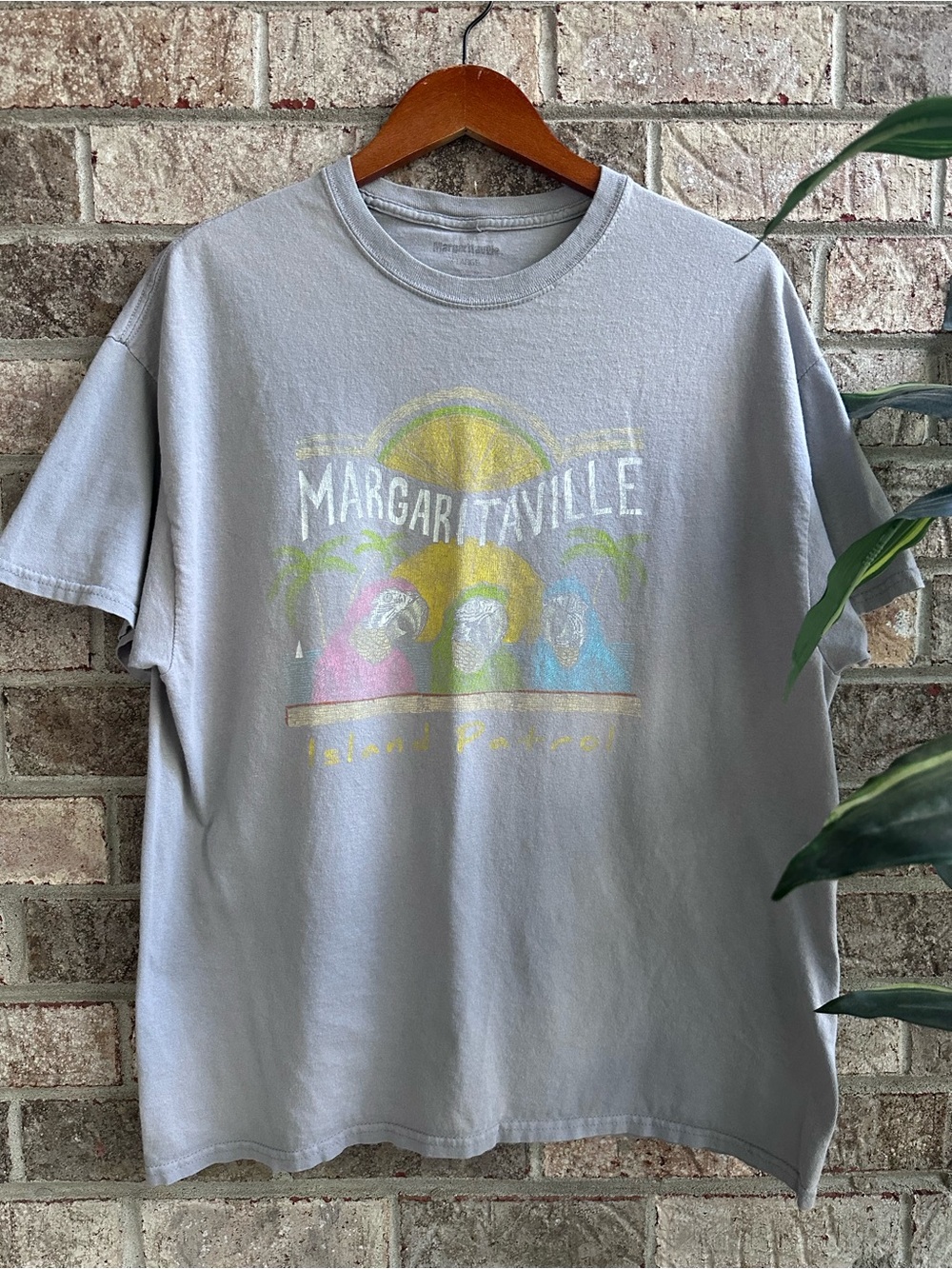 Well loved, soft distressed Margaritaville grayish purple Graphic Tee XL